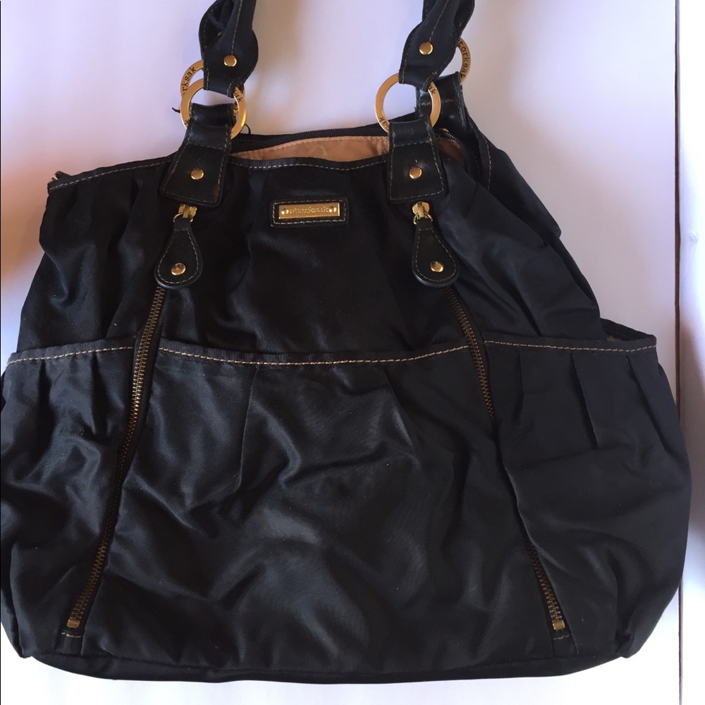 Stork Sak Black Messenger Diaper Bag